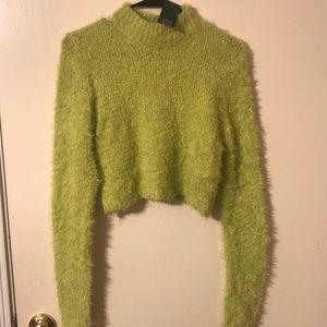 Fuzzy green sweater